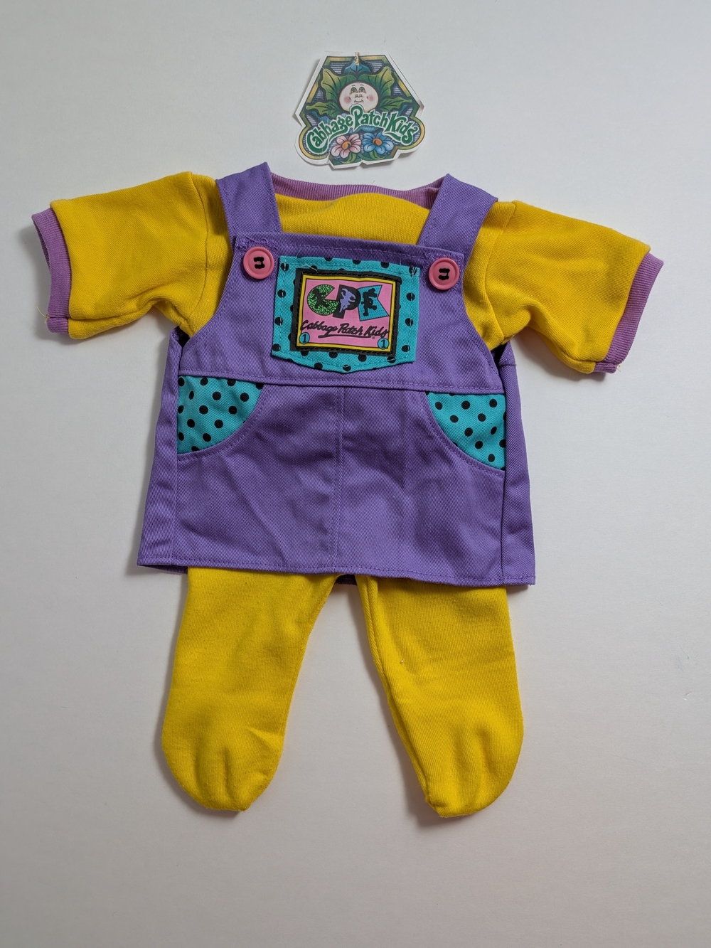 Cabbage Patch Kids Doll Clothes Designer Line Overall Dress, Shirt & Tights CPK